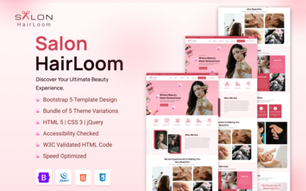 Salon-Hairloom | Template Situs Web HTML Satu Halaman dengan UI Responsif