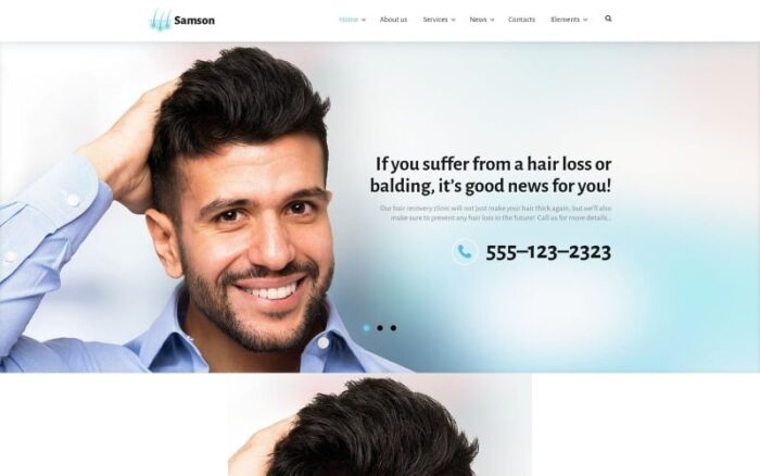 Samson - Tema WordPress Klinik Pemulihan Rambut