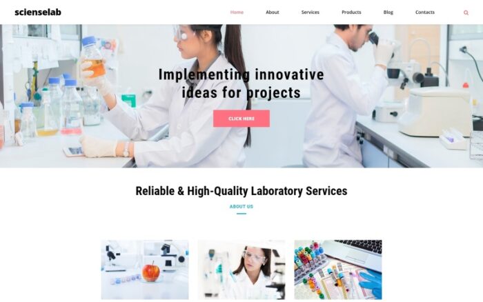 Scienselab - Template Joomla Bersih untuk Laboratorium Sains