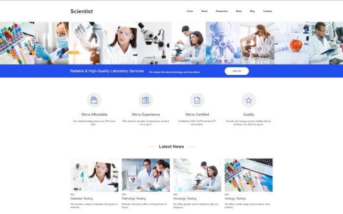 Ilmuwan - Template Joomla Bersih Laboratorium Sains