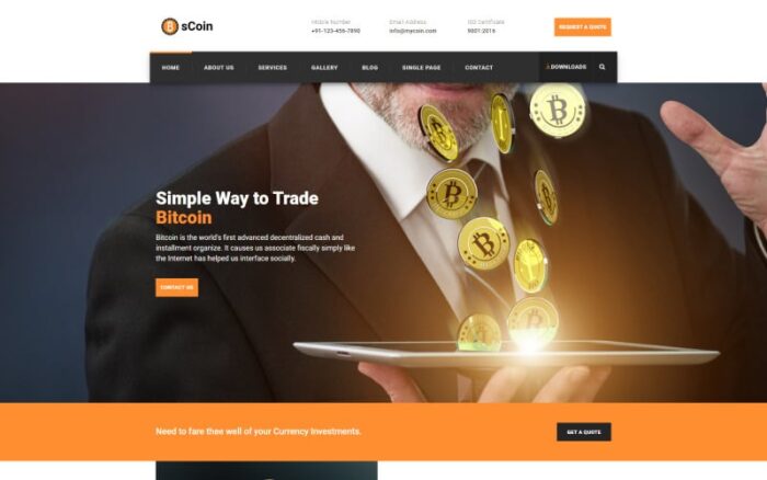 Templat HTML5 Mata Uang Kripto sCoin