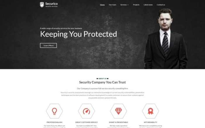 Securico - Template Situs Web HTML Modern Responsif Keamanan