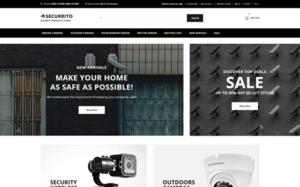 Securrito - Template OpenCart Toko Produk Keamanan