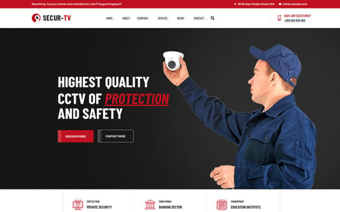 Securtv - Template Situs Web Responsif CCTV & Keamanan