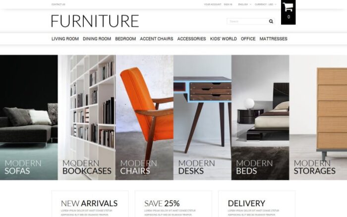 Jualan Furnitur Online Tema PrestaShop