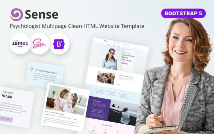 Sense - Template Situs Web HTML5 Bootstrap Responsif Psikolog