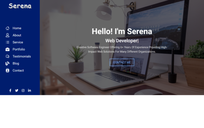 Serena - Template Situs Web HTML React Portofolio Pribadi