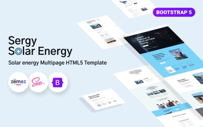 Sergy - Template Situs Web Perusahaan Energi Surya