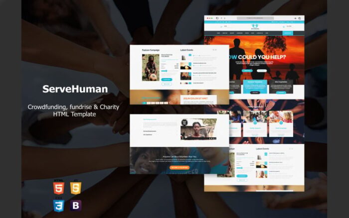 Servehuman - Responsive Charity Bootstrap Theme with RTL Arabic Support