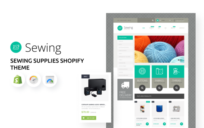 Tema Shopify eCommerce Perlengkapan Jahit