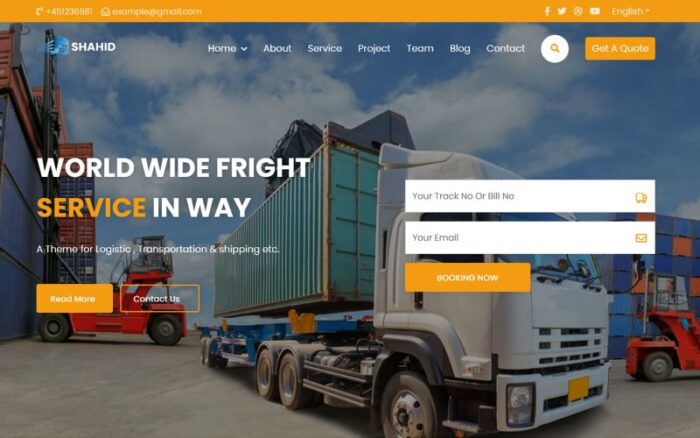 Shahid - Template Halaman Arahan Perusahaan Logistik & Transportasi