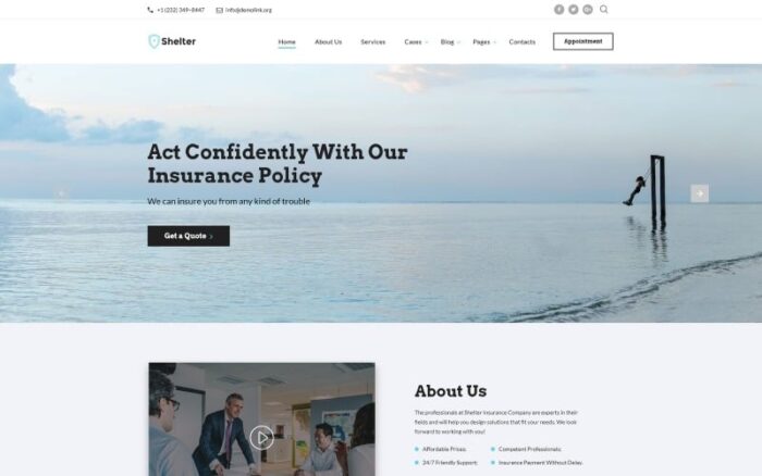 Shelter - Template Situs Web HTML5 Multihalaman Agensi Asuransi