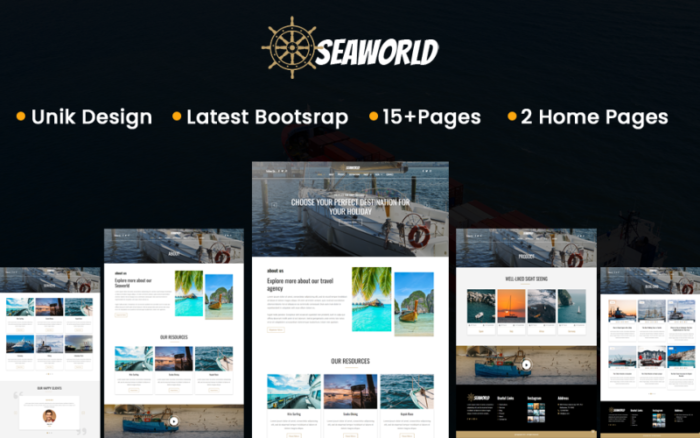 Sheworld - Template HTML Perjalanan Petualangan Laut