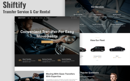 Shiftify - Transfer Service & Сar Rental Landing Page HTML5 Template