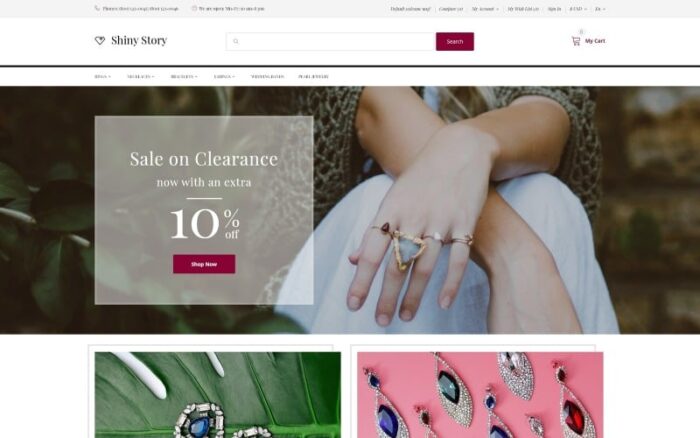 Shiny Story - Jewelry OpenCart Template