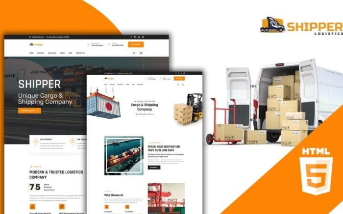 Template HTML5 untuk Situs Web Logistik dan Pengiriman Pengirim