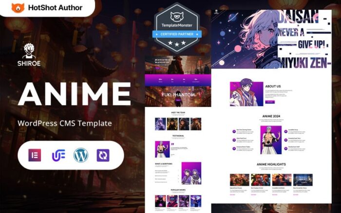 Shiroe - Tema WordPress Elementor Toko Anime, Manga, dan Portofolio