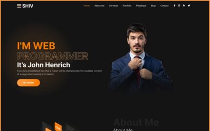 Shiv - Personal One Page Portfolio Bootstrap 5 Template