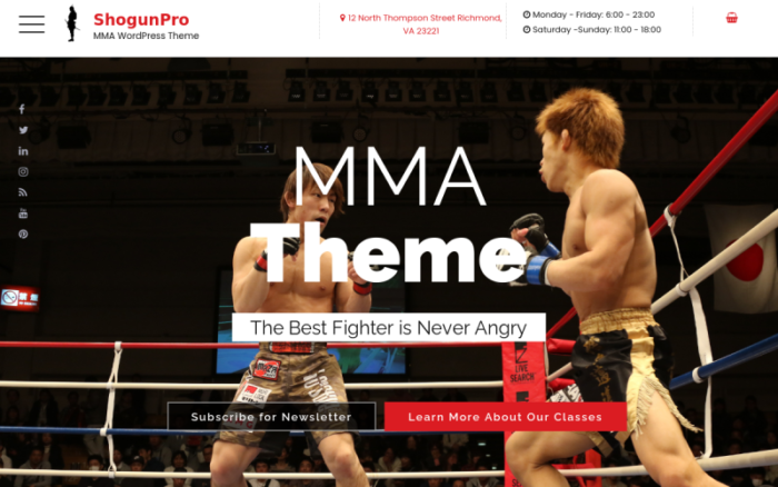 ShogunPro - Tema WordPress MMA