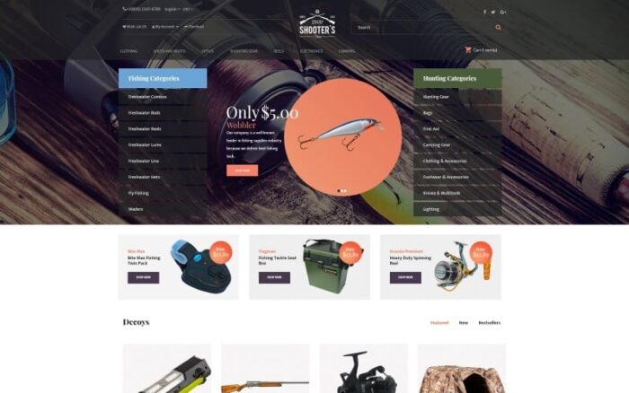 Shooter's - Template OpenCart Responsif Memancing