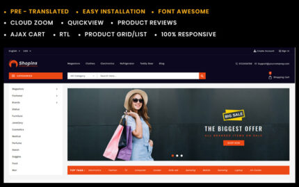 Tema Prestashop Fashion dan Aksesoris Shopins