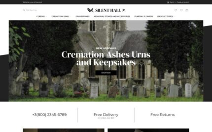 Silent Hall - Funeral Services eCommerce Template Magento Theme