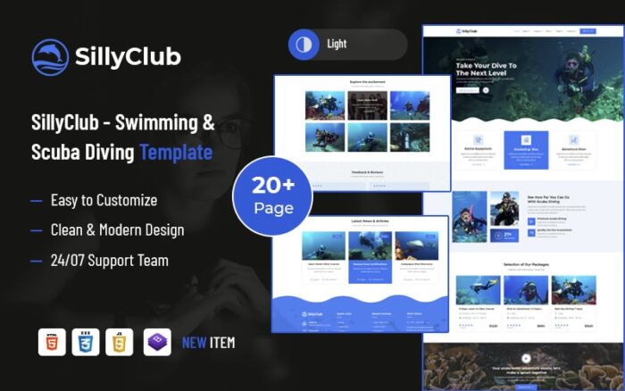 SillyClub – Template HTML5 Renang & Selam Skuba