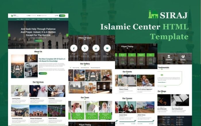 Siraj - Template Situs Web HTML5 Pusat Islam