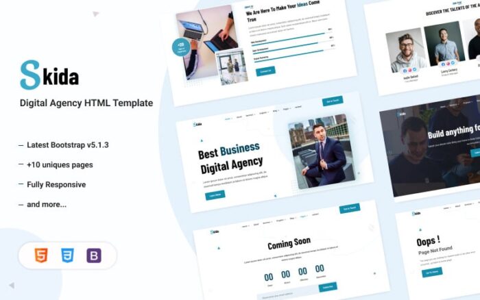 Skida - Digital Agency HTML Template