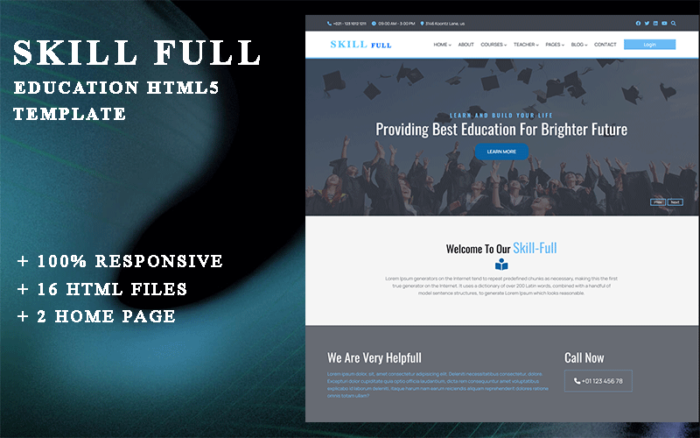 Template HTML5 Pendidikan Keterampilan Penuh