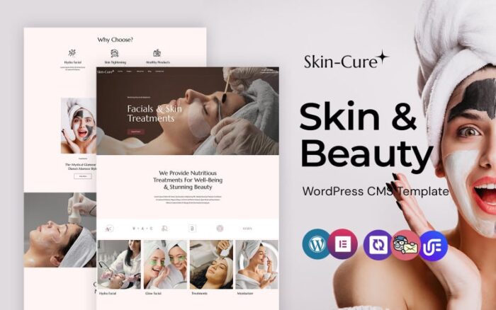 Skincure - Tema WordPress Elementor Perawatan dan Perawatan Kulit