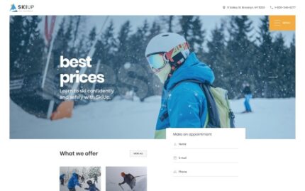 SkiUp - Template Situs Web Sekolah Ski Responsif