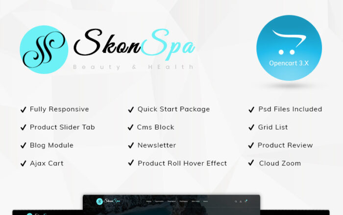 Skon Spa Beauty - Template OpenCart Responsif Kesehatan