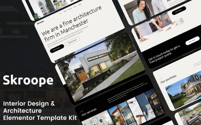 Skrooope – Kit Template Elementor Desain Interior & Arsitektur