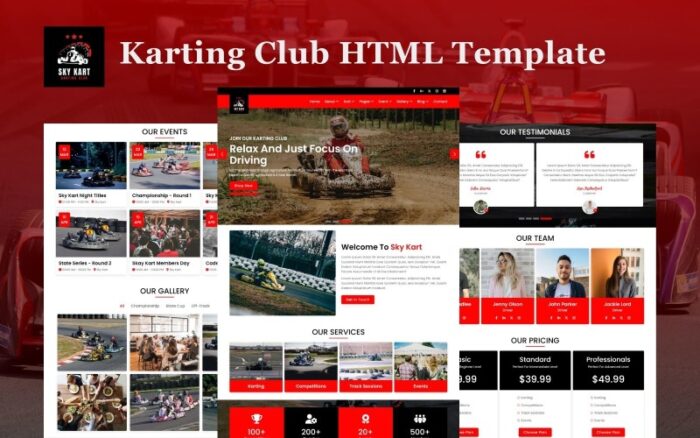 Templat Situs Web HTML5 Klub Go-Kart Sky Kart