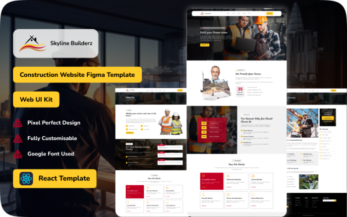 Skyline Builderz - Construction Website React Template