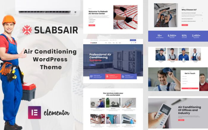 Slabsair - Tema WordPress Pendingin Udara & Pemanas