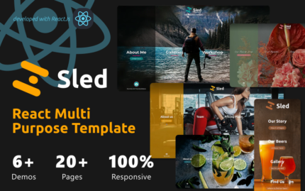 Sled React Website template for PH, Florist, Halloween, Gym, Restaurant and Multipurpose Template