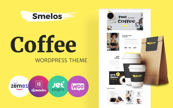 Smelos - Tema Klasik E-Commerce Kedai Kopi Elementor WooCommerce