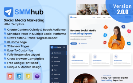 SMMhub - Template HTML Pemasaran Media Sosial