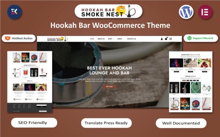 Sarang Asap - Templat Elemen WordPress Bar Hokkah