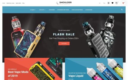 Smoulder - Desain Situs Web Rokok Elektrik Tema PrestaShop