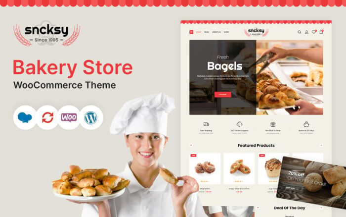 Sncksy - Tema WooCommerce Responsif Toko Roti