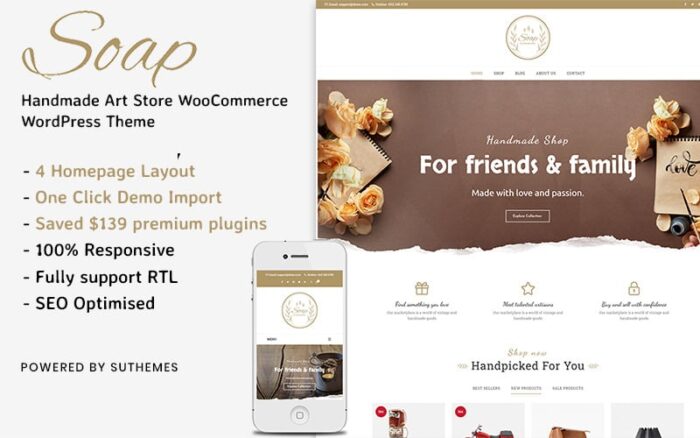 Sabun - Tema WordPress WooCommerce Toko Seni Buatan Tangan