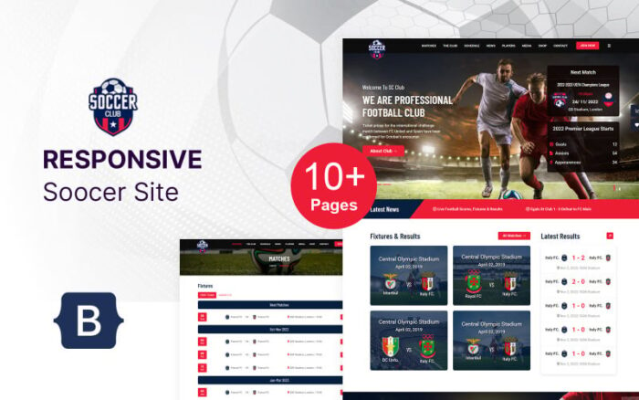 Klub Sepak Bola - Template HTML Situs Web Klub Sepak Bola atau Olahraga