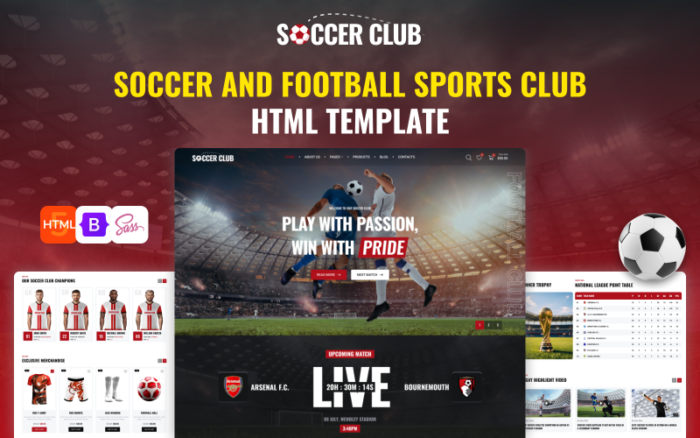 Soccer Club: Template HTML Olahraga Sepak Bola Premium untuk Tim Dinamis