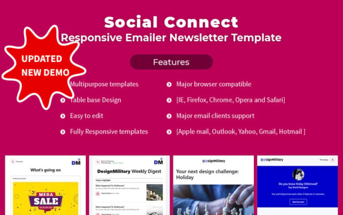 Social Connect - Template Buletin Email Responsif