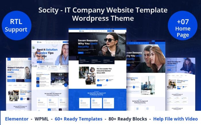 Socity - Template Situs Web Perusahaan IT Tema WordPress