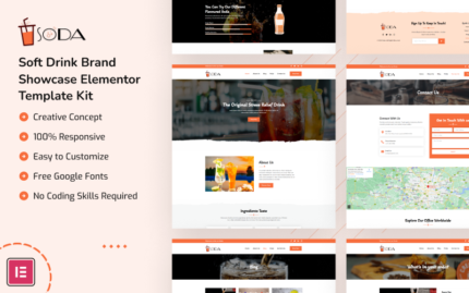 Soda - Soft Drink Brand Showcase Elementor Template Kit