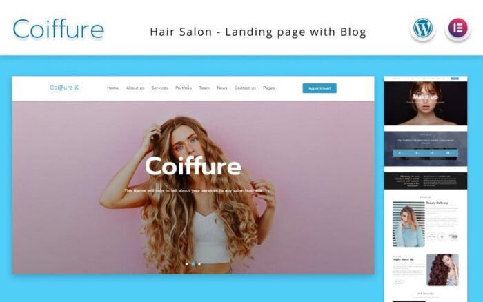 Сoiffure - Halaman Arahan Salon Rambut dengan Tema Blog WordPress